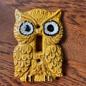 Vintage Boho Enesco Ceramic Owl Light Switch Cover